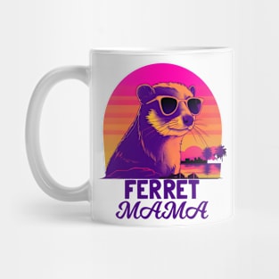 Synthwave Style Ferret Mama Mug